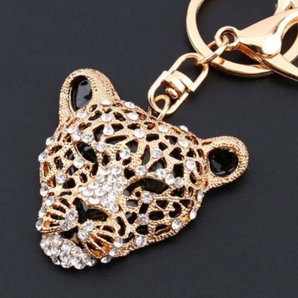 Accessories - Rhinestone Panther Key Ring